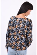 Camasa Dama Only Onlalma Life Vis Knot Black Flowers